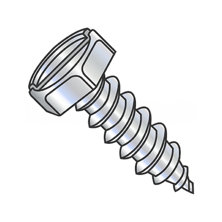 Usa Industrials Self-Drilling Screw, #10-16 x 3/4", Zinc Plated Steel Flange Hex Head Slotted Drive BULK-SCRW-15135